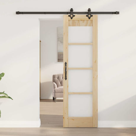 Vidaxl schuifdeur orkdal 61 x 198,5 cm massief grenenhout en glas