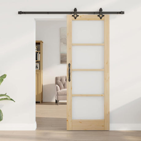 Vidaxl schuifdeur orkdal 73,5 x 198,5 cm massief grenenhout en glas