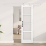 Vidaxl schuifdeur 61 x 198,5 cm massief grenenhout en glas wit