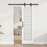 Vidaxl schuifdeur wit 61 x 198,5 cm massief grenenhout en glas