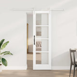 Vidaxl schuifdeur 61 x 198,5 cm massief grenenhout en glas wit