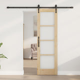 Vidaxl schuifdeur 61 x 198,5 cm massief grenenhout en glas