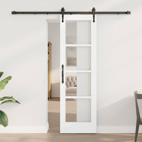 Vidaxl schuifdeur 61 x 198,5 cm massief grenenhout en glas