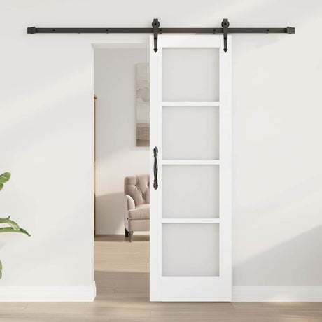 Vidaxl schuifdeur 61 x 198,5 cm massief grenenhout en glas