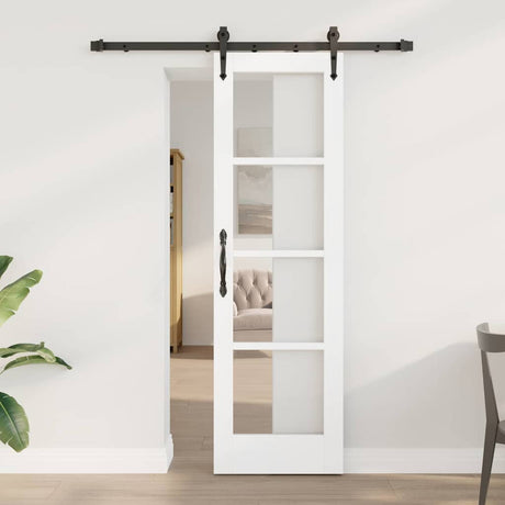 Vidaxl schuifdeur orkdal 61 x 198,5 cm massief grenenhout en glas wit