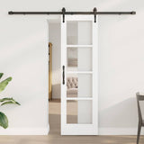 Vidaxl schuifdeur orkdal 61 x 198,5 cm massief grenenhout en glas wit