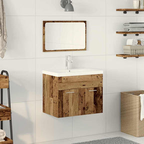 Vidaxl badkamermeubelset 3 st oud hout bewerkt hout