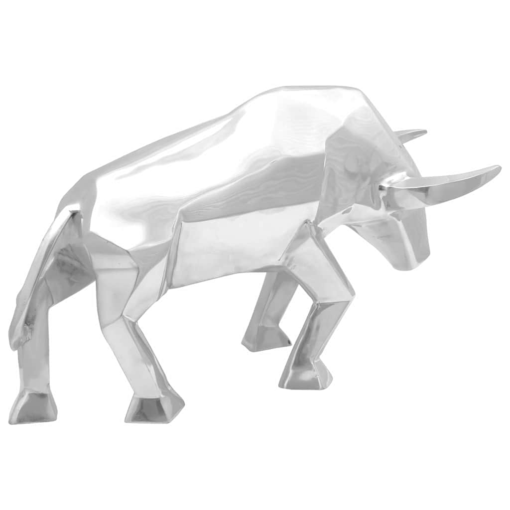 Vidaxl stierensculptuur zilver 74 x 23 x 39 cm aluminium