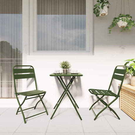 Vidaxl tuin opvouwbare stoel 2 st groen gepoedercoat staal