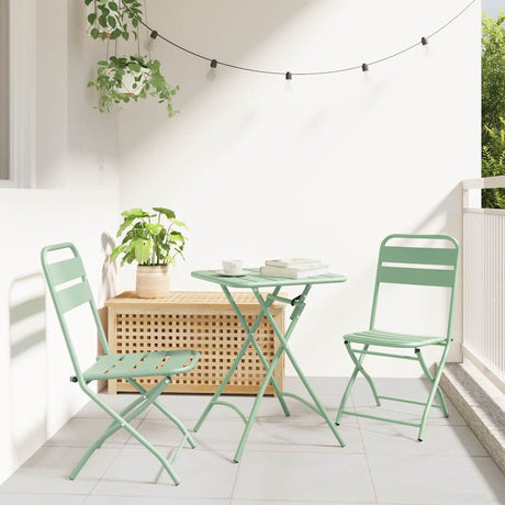 Vidaxl tuin opvouwbare stoel 2 st licht muntgroen gepoedercoat staal