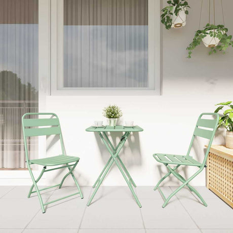 Vidaxl tuin opvouwbare stoel 2 st licht muntgroen gepoedercoat staal
