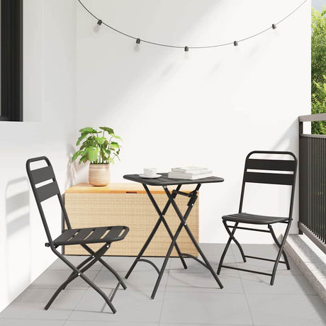 Vidaxl bistroset 3 st antraciet staal