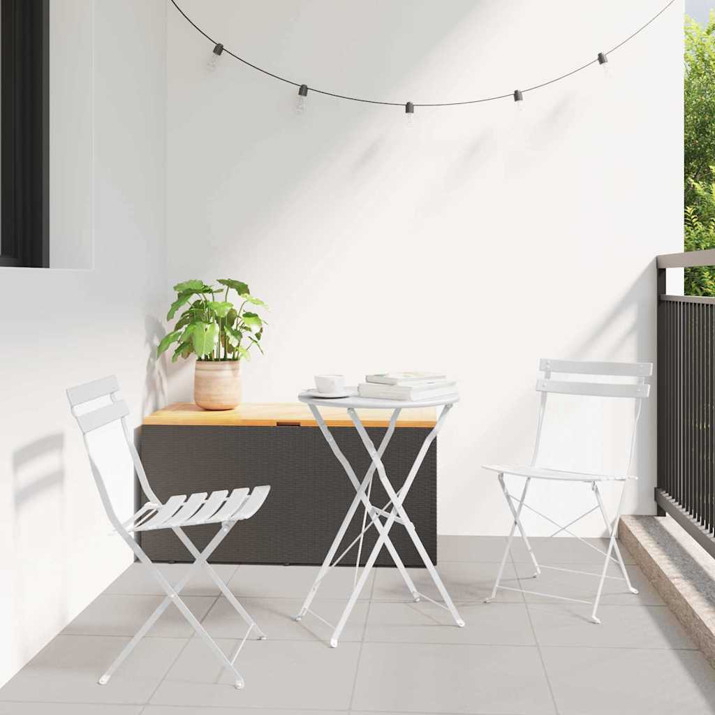 Vidaxl tuin opvouwbare stoel 2 st wit metaal