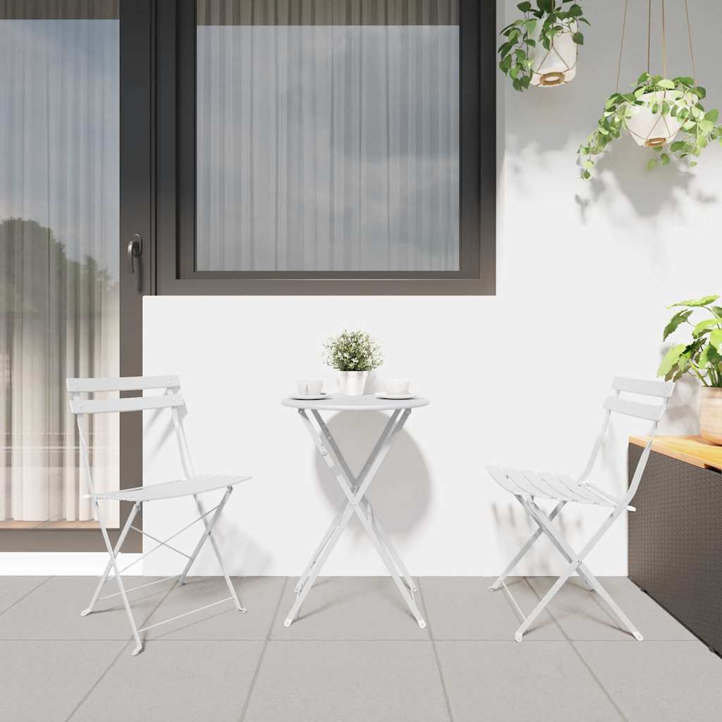 Vidaxl tuin opvouwbare stoel 2 st wit metaal