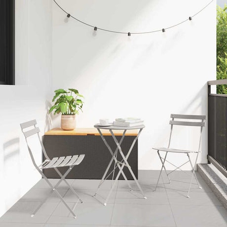 Vidaxl tuin opvouwbare stoel 2 st beige metaal