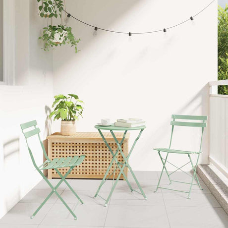 Vidaxl vouw bistro set 3 st sea foam staal