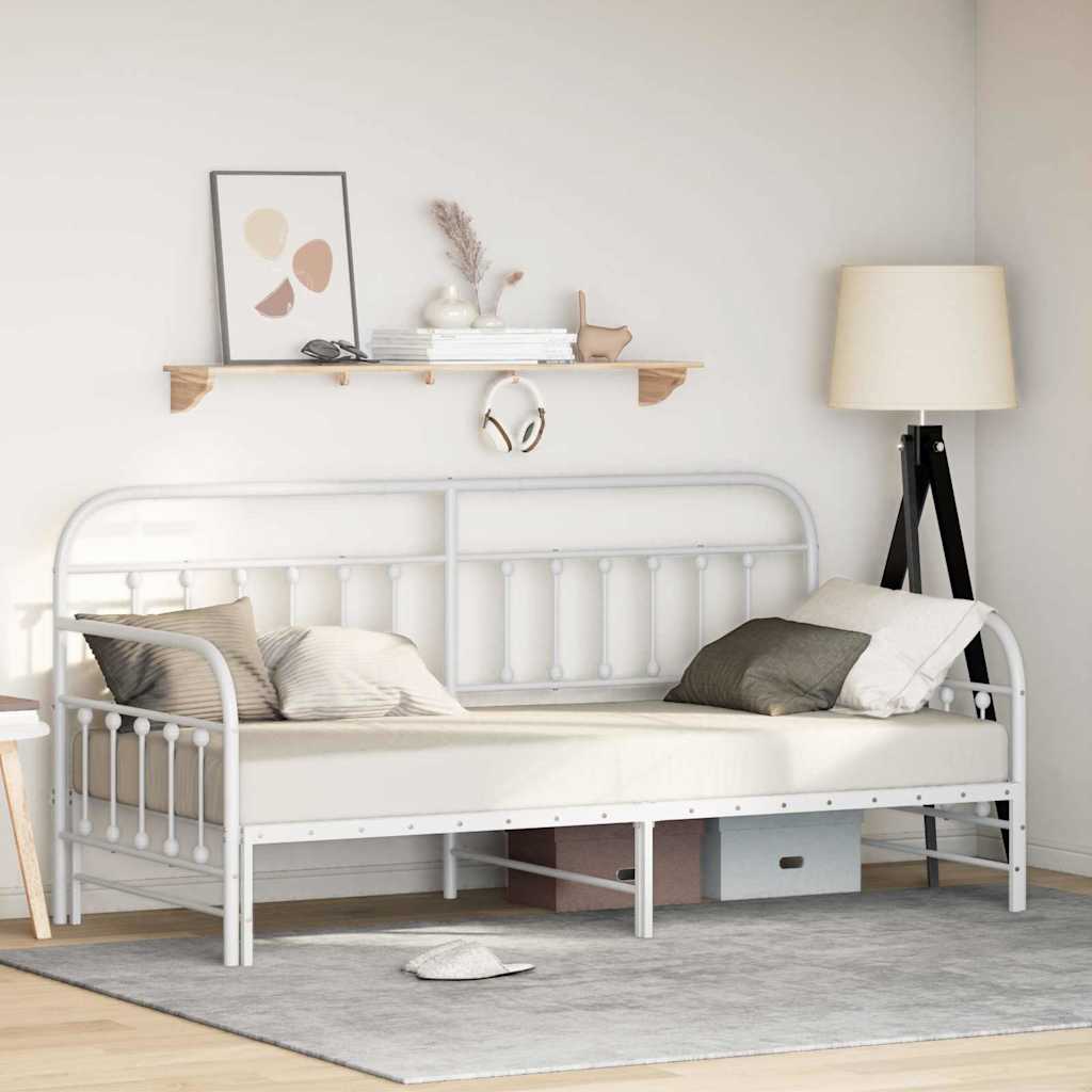 Vidaxl bedframe voor een daybed wit 100 x 190 cm gepoedercoat staal