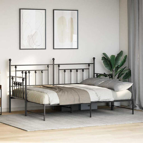 Vidaxl bedframe voor een daybed zwart 80 x 200 cm staal