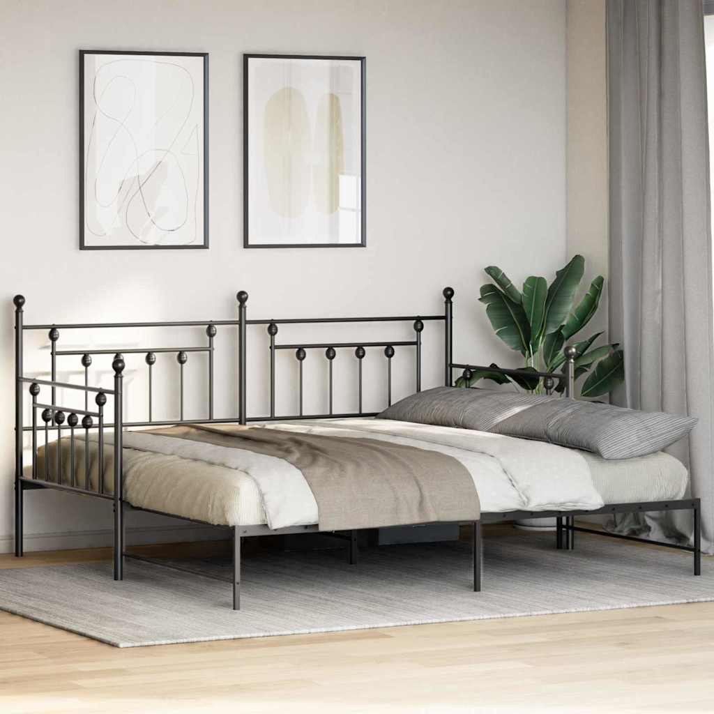 Vidaxl bedframe voor een daybed zwart 90 x 190 cm staal