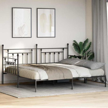 Vidaxl bedframe voor een daybed zwart 90 x 190 cm staal