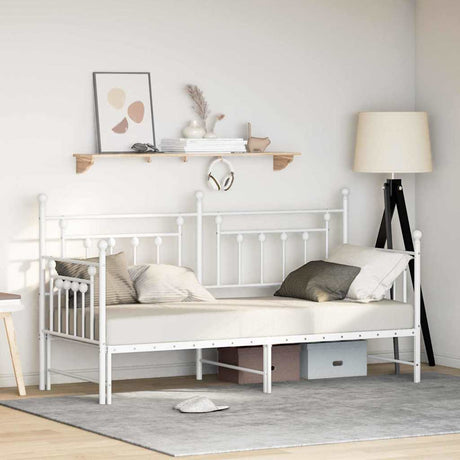 Vidaxl bedframe voor een daybed wit 75 x 190 cm staal