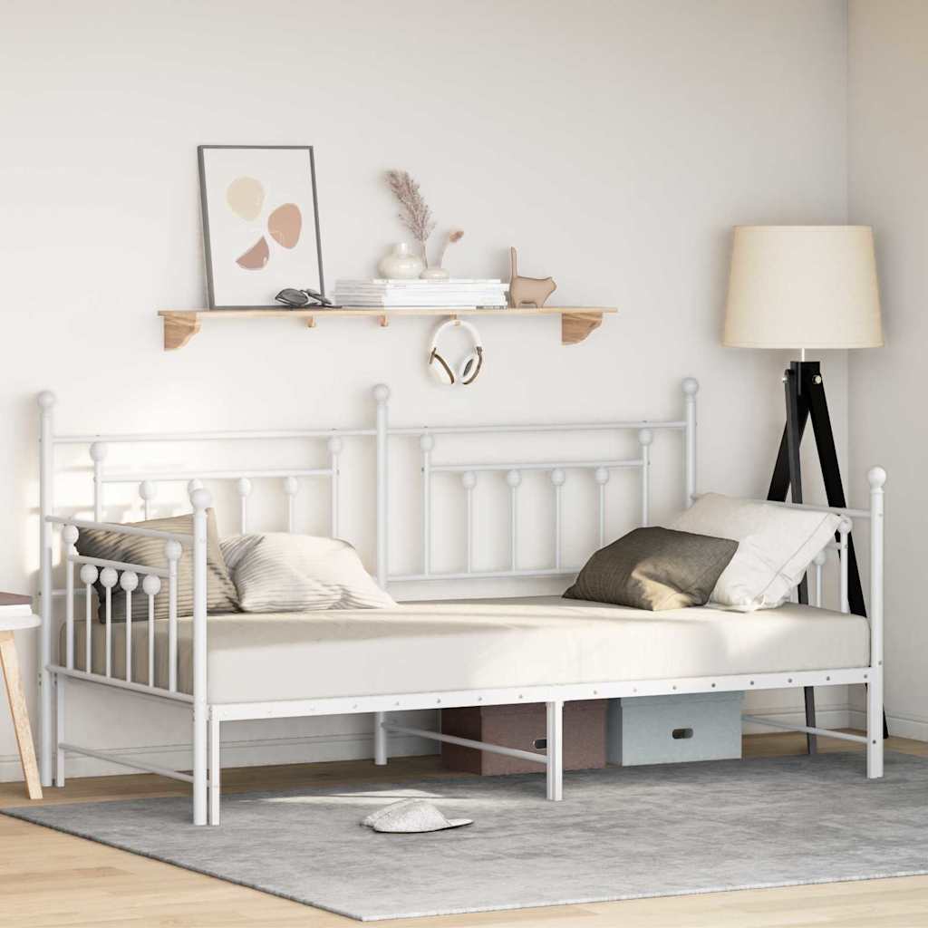 Vidaxl bedframe voor een daybed wit 100 x 190 cm staal