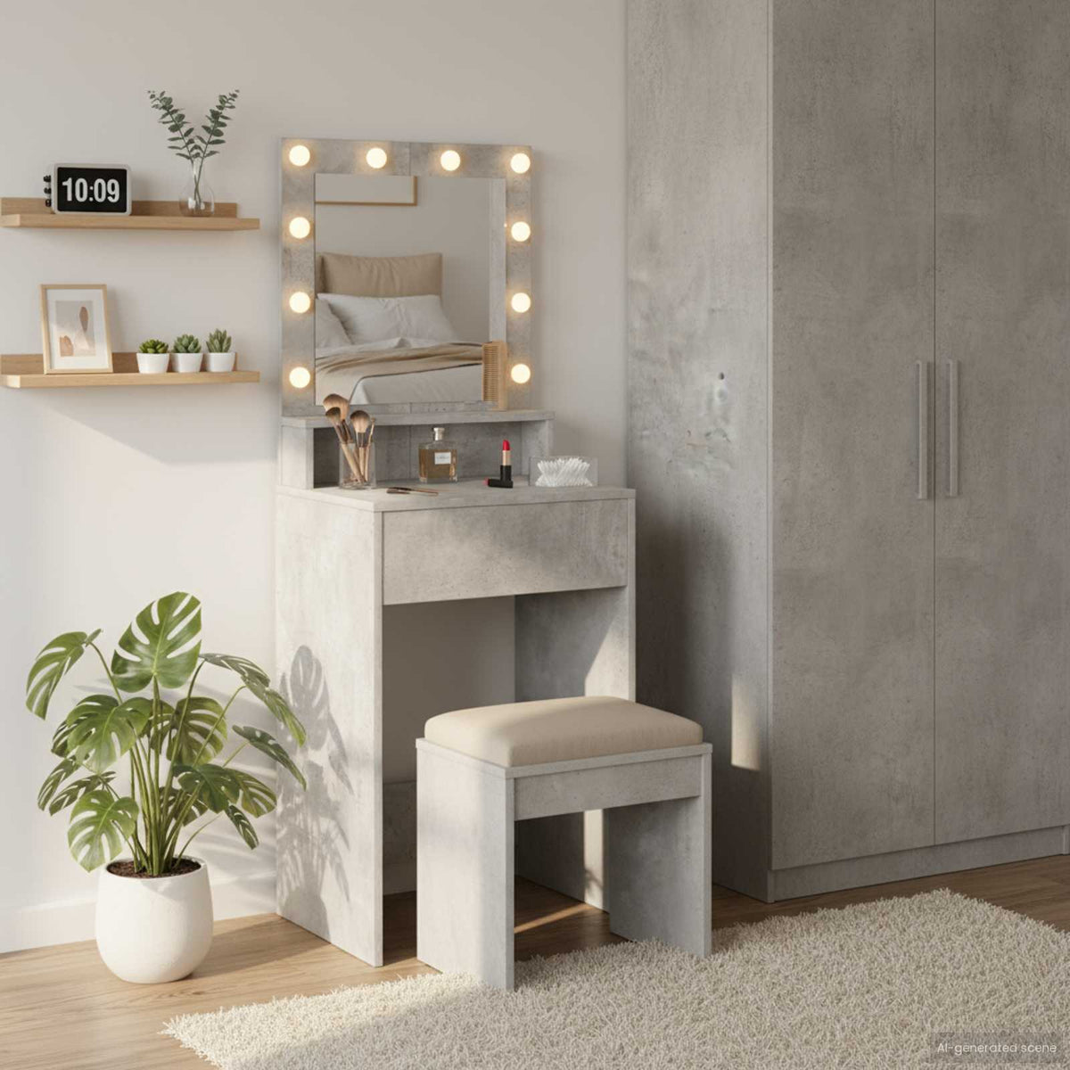 Vidaxl plafondtafel beton grijs 50 x 41 x 135 cm bewerkt hout