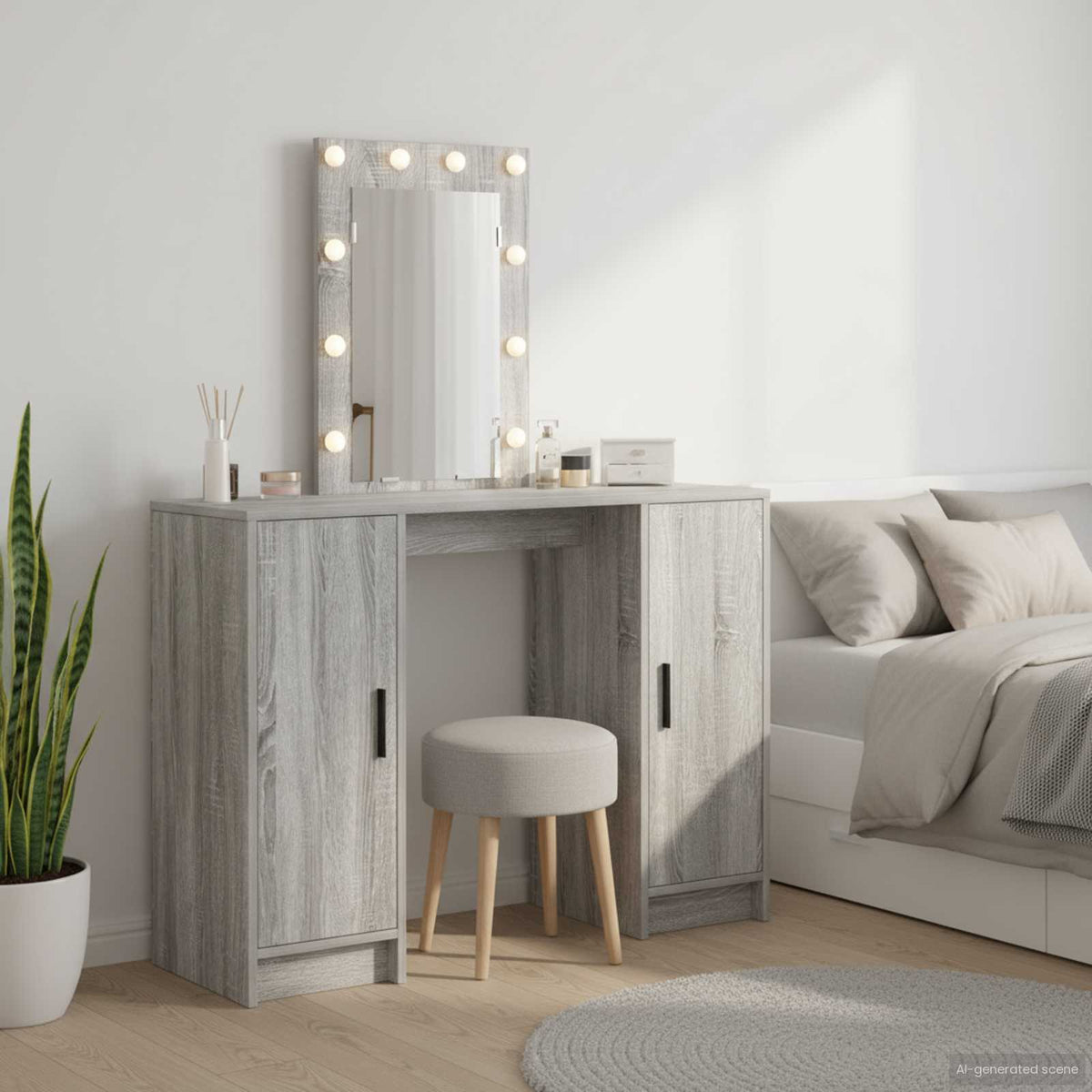 Vidaxl plafondtafel grijs 102 x 33 x 135 cm bewerkt hout