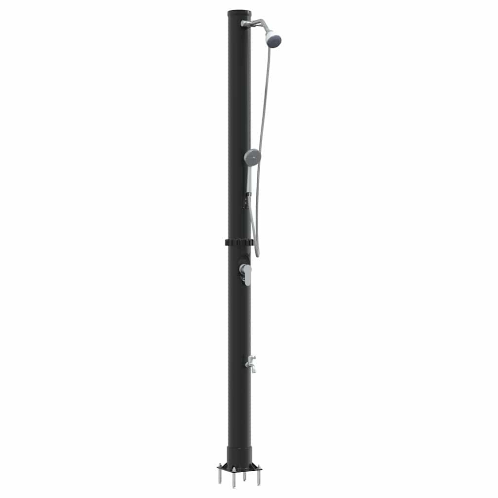 Vidaxl buitenzonne-douche zwart 217 cm pvc en aluminium