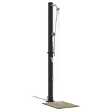 Vidaxl buitenzonne-douche zwart 217 cm pvc en aluminium