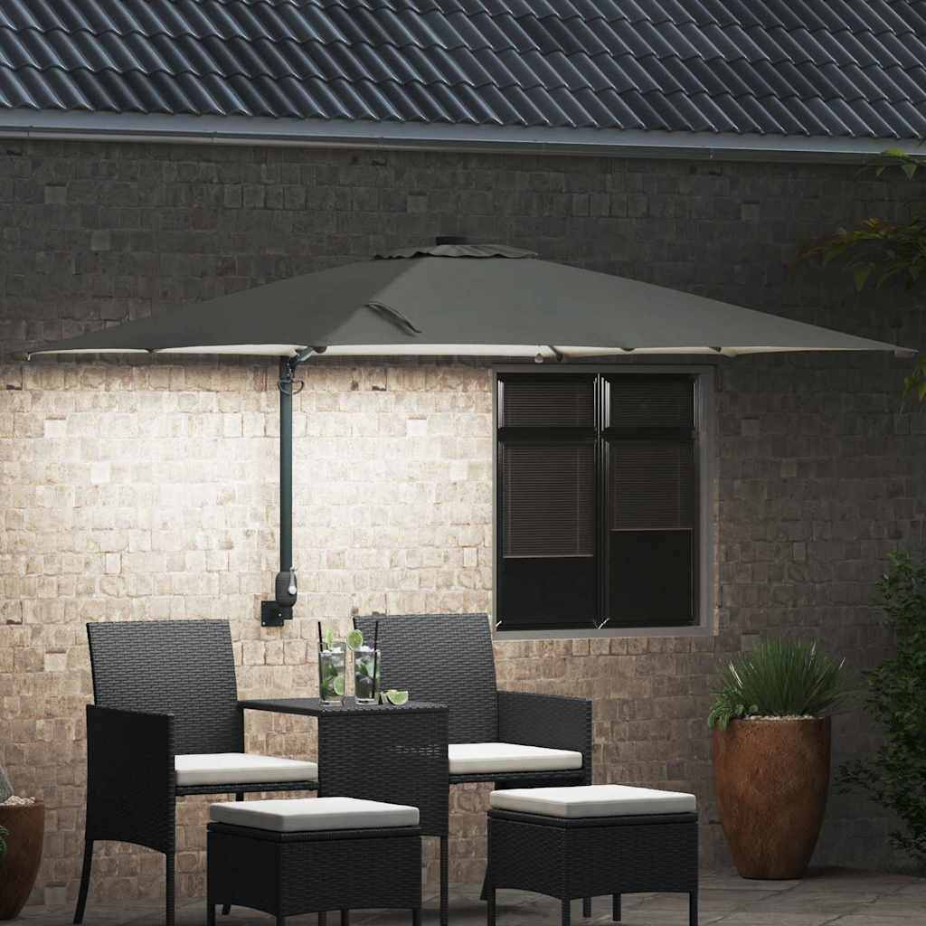 Vidaxl tuinparasol zand 248,5 x 247,5 x 160 cm polyester en staal
