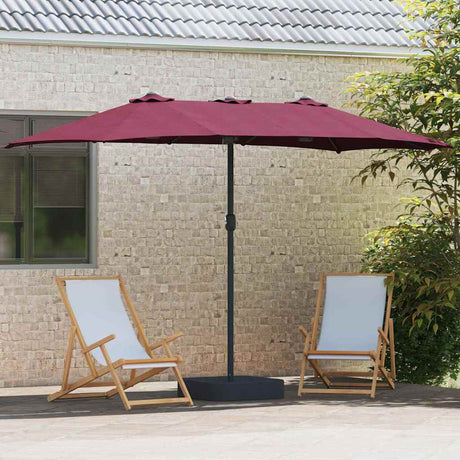 Vidaxl tuinparasol bordeaux rood 385 x 209 x 244 cm polyester en staal