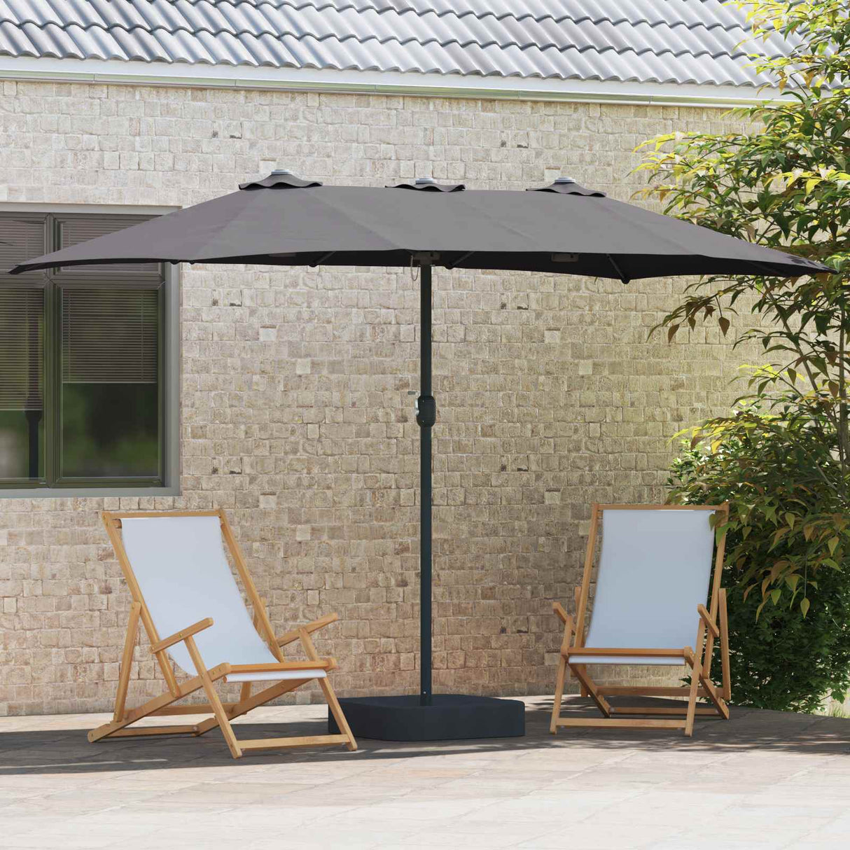 Vidaxl tuinparasol antraciet 385 x 209 x 244 cm polyester