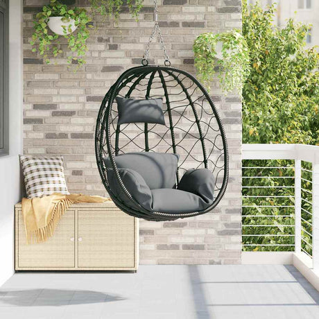 Vidaxl hangende ei-stoel poly rattan 91 x 54,5 x 107 cm antraciet