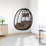 Vidaxl hangende ei-stoel poly rattan 91 x 54,5 x 107 cm koffiebruin