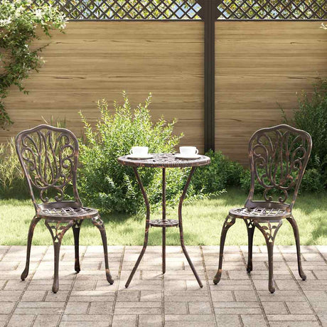 Vidaxl tuin bistro set 3 st brons aluminium