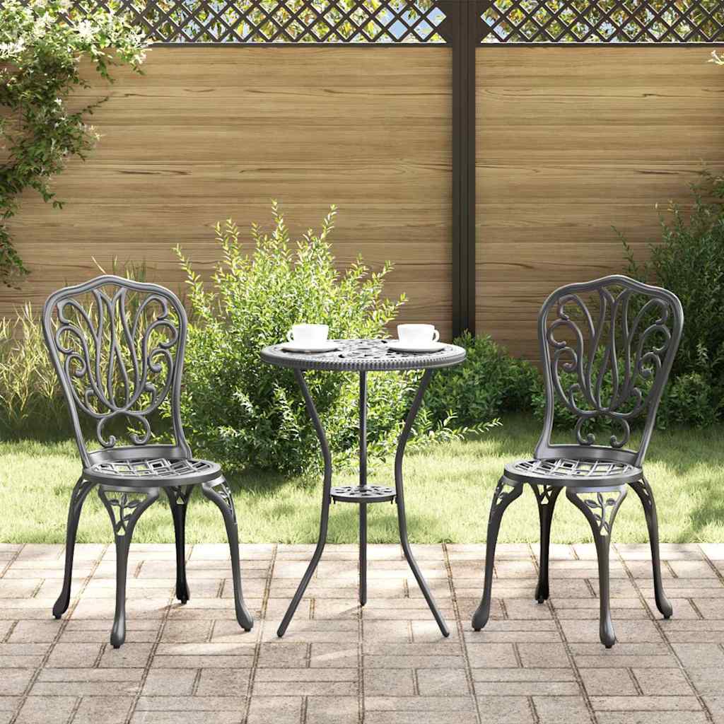 Vidaxl tuin bistro set 3 st zwart aluminium