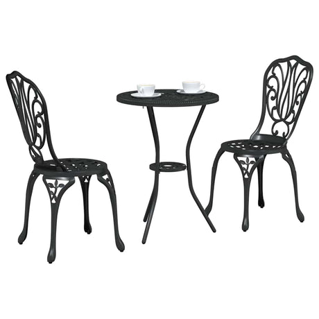 Vidaxl tuin bistro set 3 st zwart aluminium
