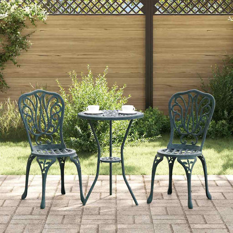 Vidaxl tuin bistro set 3 st groen aluminium