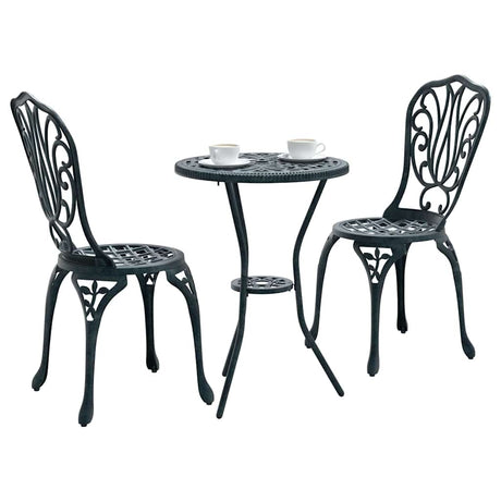 Vidaxl tuin bistro set 3 st groen aluminium