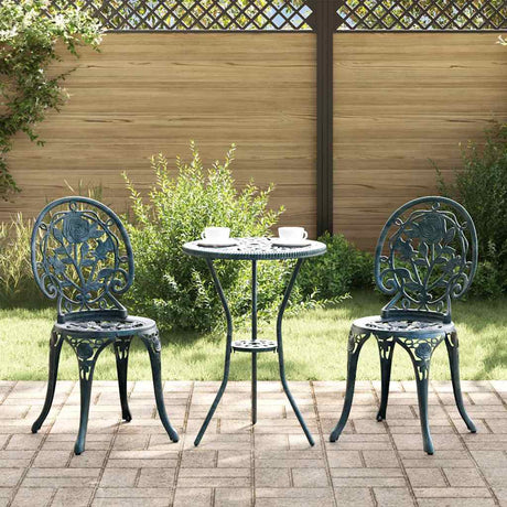 Vidaxl tuin bistro set 3 st groen aluminium