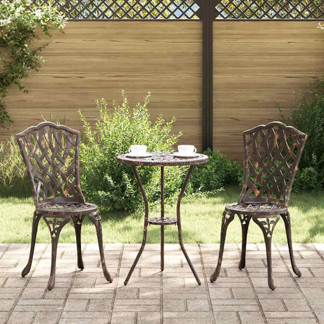Vidaxl tuin bistro set 3 st brons aluminium