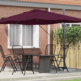 Vidaxl parasol bordeaux rood 351 x 250 x 260 cm polyester en aluminium