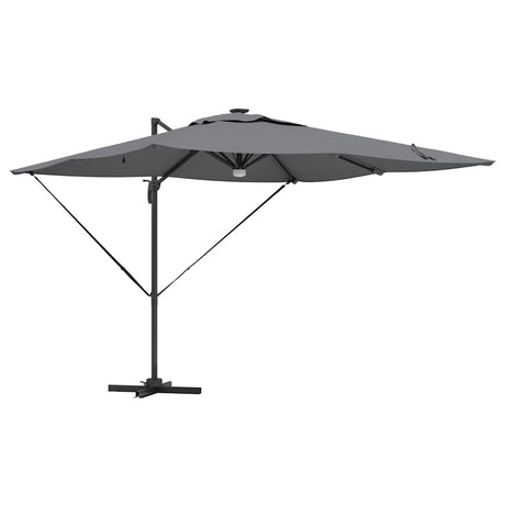 Vidaxl roma parasol met led-striplichten antraciet 286 x 284 x 270 cm