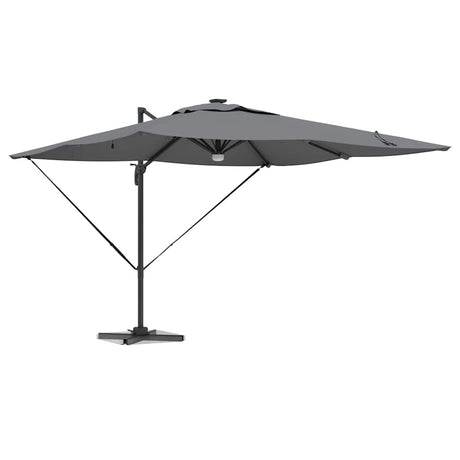 Vidaxl roma parasol met led-striplichten antraciet 286 x 284 x 270 cm
