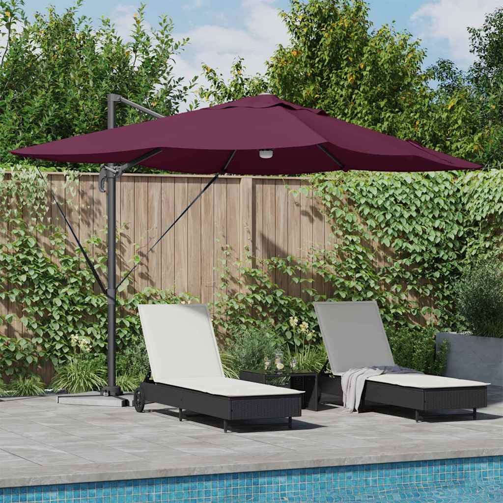 Vidaxl parasol bordeaux rood 351 x 250 x 253 cm polyester en aluminium