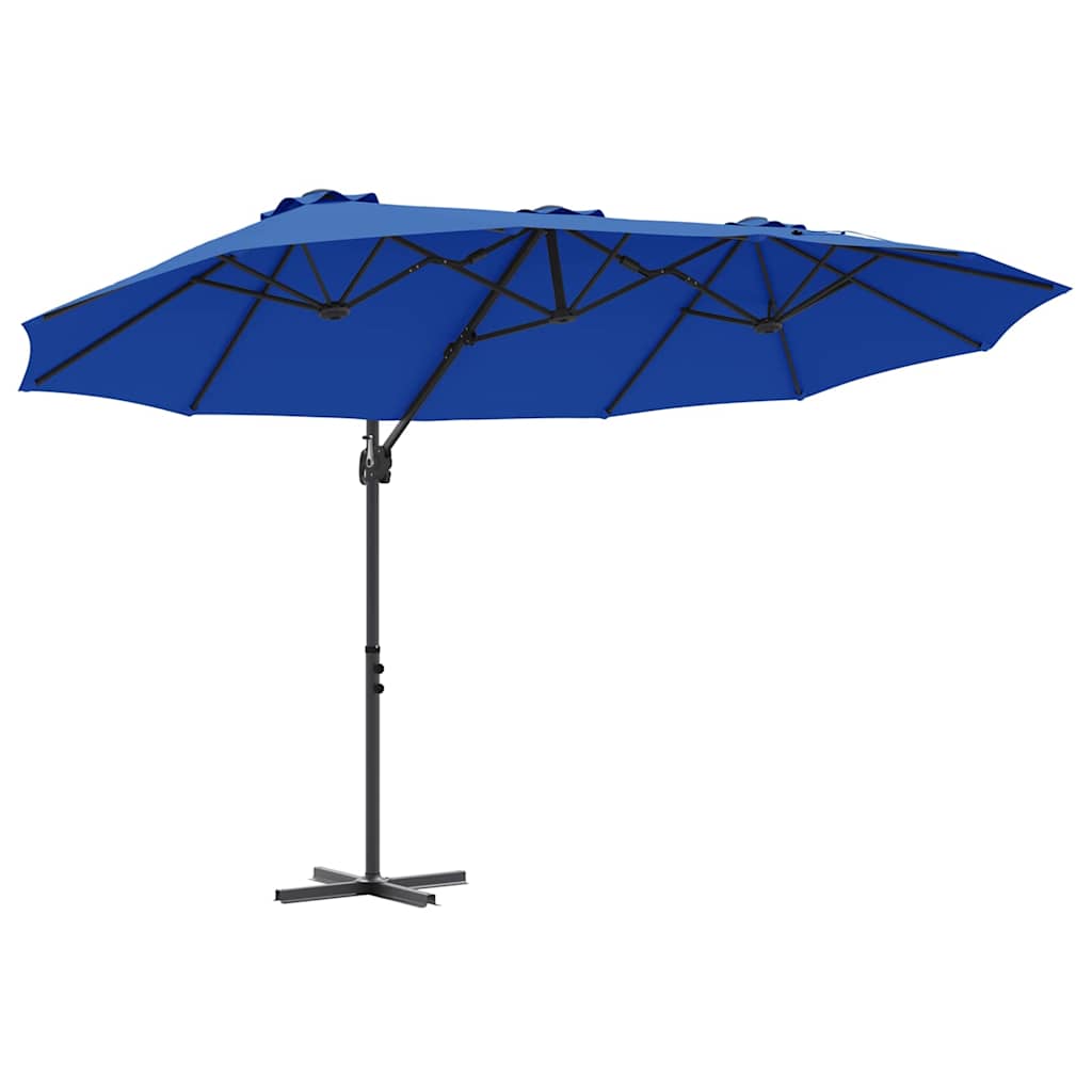 Vidaxl parasol azurblauw 372 x 198 x 243 cm polyester en aluminium