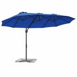 Vidaxl parasol azurblauw 372 x 198 x 243 cm polyester en aluminium