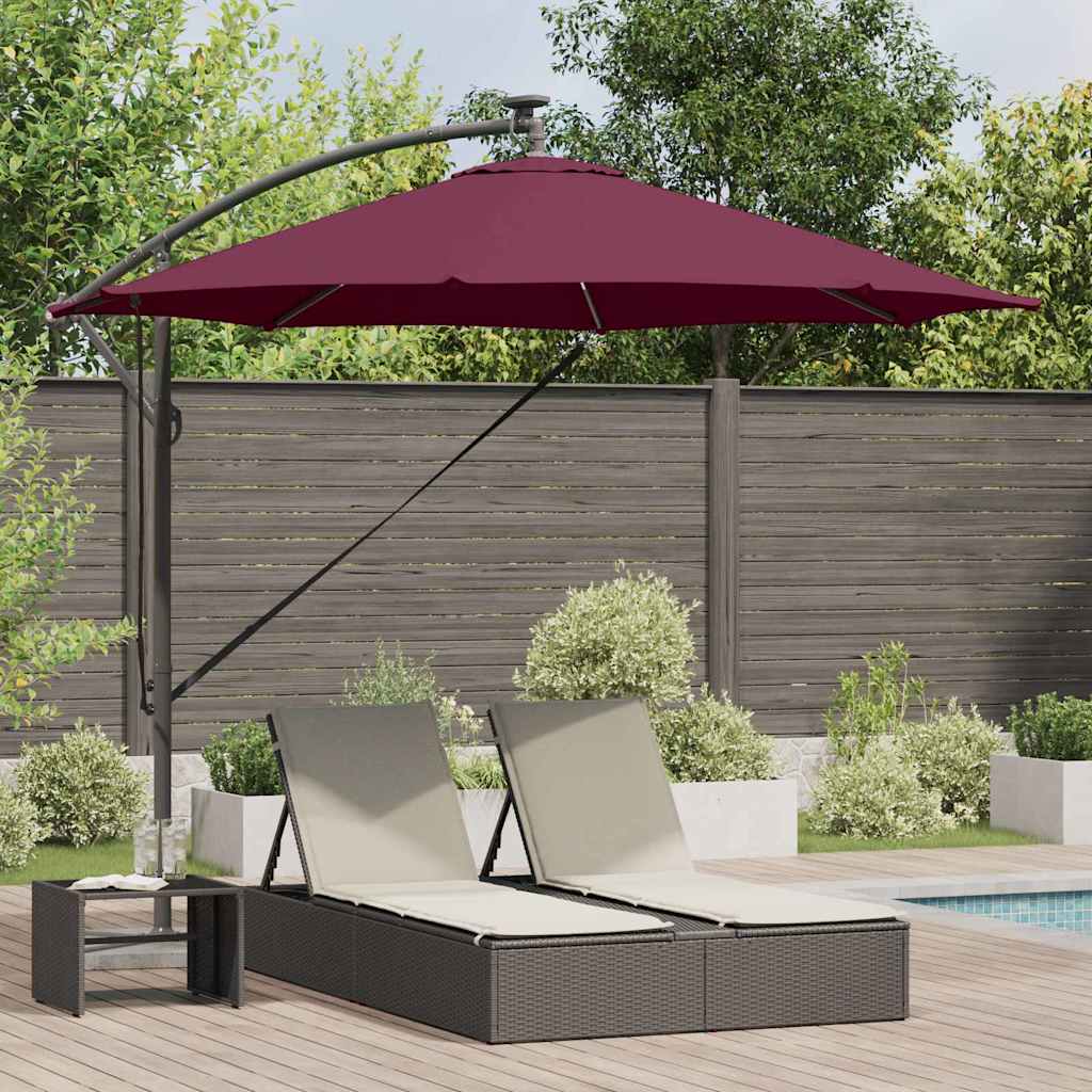 Vidaxl parasol bordeaux rood 294 x 294 x 248 cm polyester en aluminium