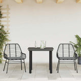 Vidaxl 3-delige tuinset met kussens poly rattan glas zwart